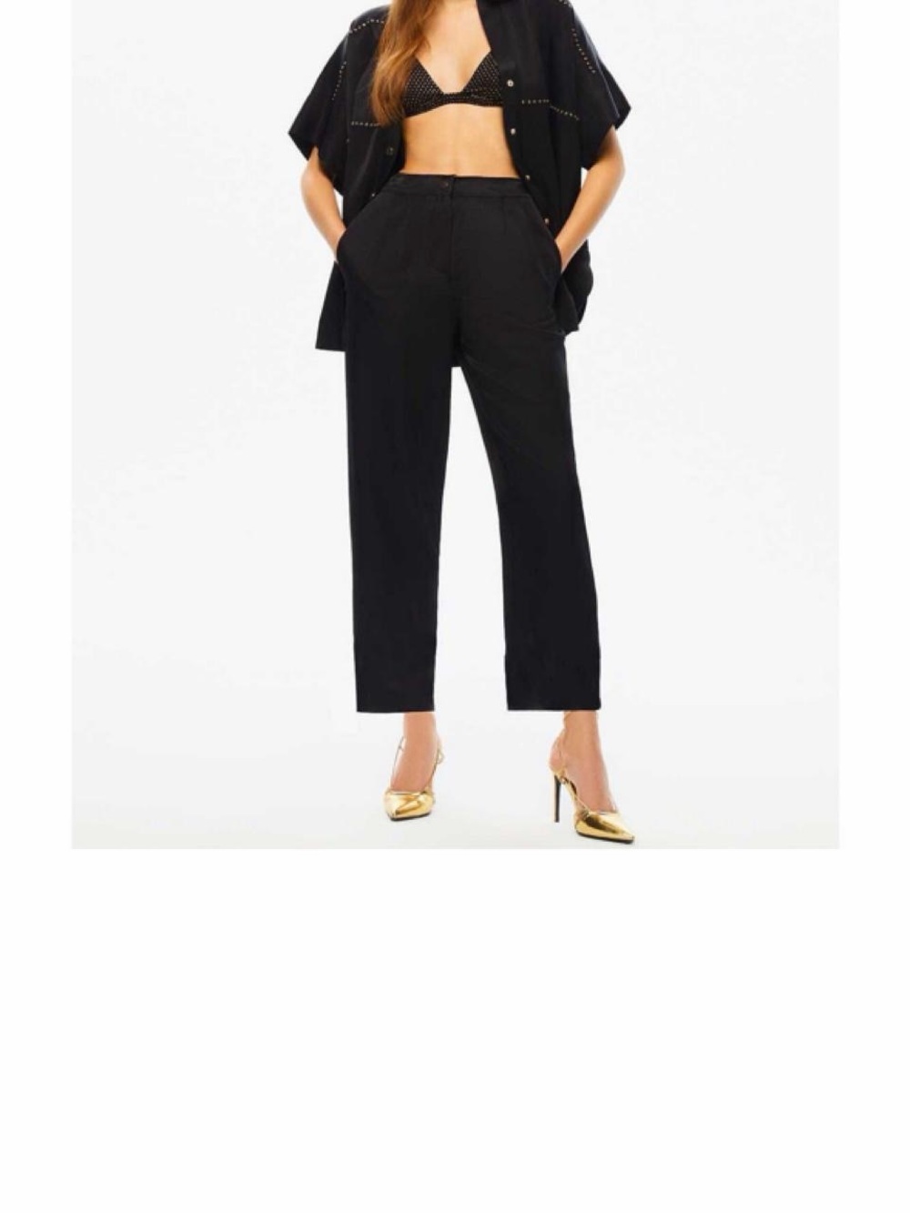 Nocturne Black High-Waist Carrot Pants - Size 30